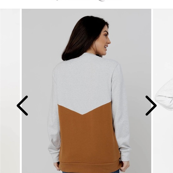 Nursing Queen Colorblock Sweater - White, Gray, and Brown - Picture 4 of 8